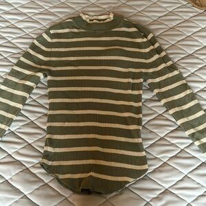 Striped green knit sweater